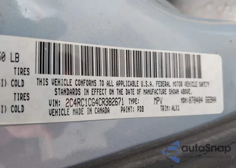 2012 Chrysler Town & Country Touring-L z USA, uszkodzony, nr VIN 2C4RC1CG4CR382671